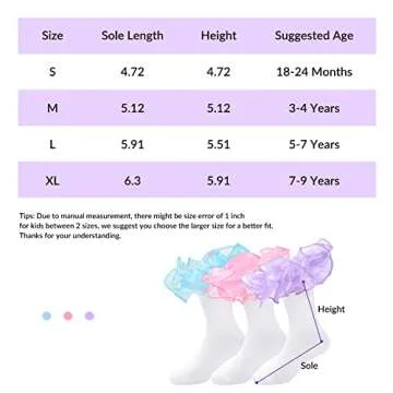 Witwot Girls Ruffle Socks for Toddler & Little Girls