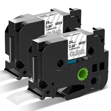 Buyalot Compatible Label Tape for Brother Ptouch TZe Label Maker - 24mm, Value 2-Pack