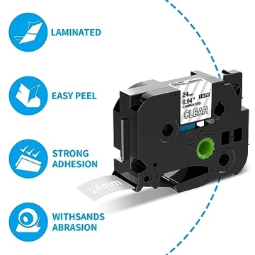 Buyalot Compatible Label Tape for Brother P-Touch 24mm