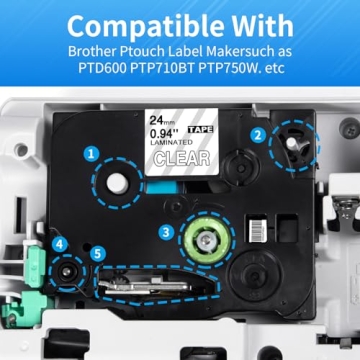Buyalot Compatible Label Tape for Brother P-Touch 24mm