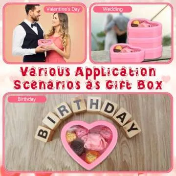 Colingmill 24 Pcs Valentine's Day Small Heart Containers Small Heart Plastic Storage Boxes with Clear Window Lids Gift Boxes for DIY Presents, Jewelry, Crafts Organizer 4.53 x 3.94 x 1.18 in (Pink)