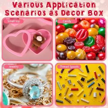 Colingmill 24 Pcs Valentine's Day Small Heart Containers Small Heart Plastic Storage Boxes with Clear Window Lids Gift Boxes for DIY Presents, Jewelry, Crafts Organizer 4.53 x 3.94 x 1.18 in (Pink)