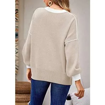 ETCYY Women's Stylish Oversized Pullover Sweater for Fall 2024