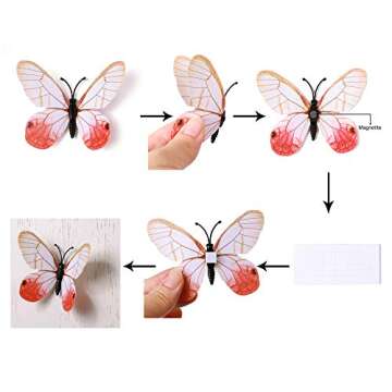 24pcs 3D Vivid Special Man-Made Lively Butterfly Art DIY Decor Wall Stickers Decals Nursery Decorati...