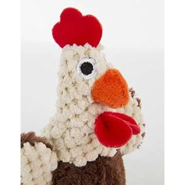 goDog Skinny Rooster Plush Dog Toy - Durable & Squeaky