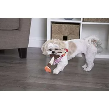 goDog Skinny Rooster Plush Dog Toy - Durable & Squeaky