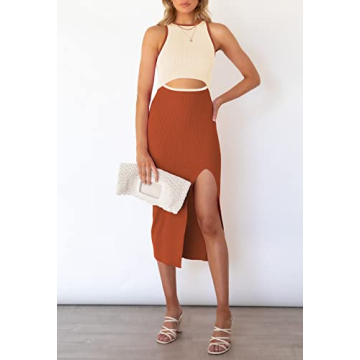 Pink Queen Women's Cutout Sleeveless Bodycon Midi Dress