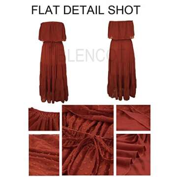BLENCOT Women's Off The Shoulder Maxi Dress for Summer