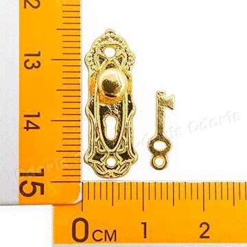 Odoria Miniature Door Knob and Key Dollhouse Decor