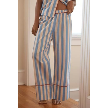 ROAONOCOMO Women Striped Pajama Set for Comfort Style