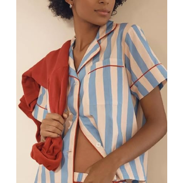 ROAONOCOMO Women Striped Pajama Set for Comfort Style