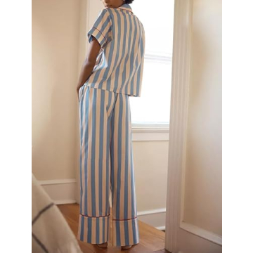 ROAONOCOMO Women Striped Pajama Set for Comfort Style