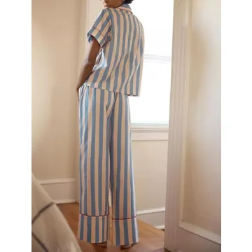 ROAONOCOMO Women Striped Pajama Set for Comfort Style