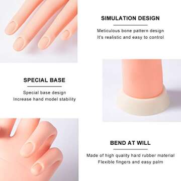Realistic Nail Training Practice Hand for Perfect Manicures