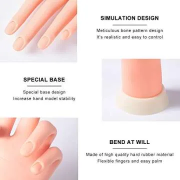 Realistic Nail Training Practice Hand for Perfect Manicures