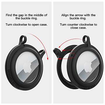 PZOZ (4 Pack) AirTag Case Keychain Built-in Screen Protector Holder Compatible with Apple AirTag, Hard Plastic Waterproof Anti-Lost Cover Accessories, Finder for Kids Dog Collar Keys Ring(Multi-Color)