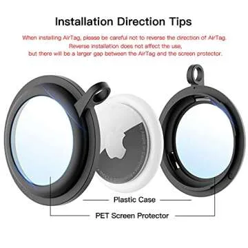 Durable PZOZ AirTag Case with Screen Protector - 4 Pack