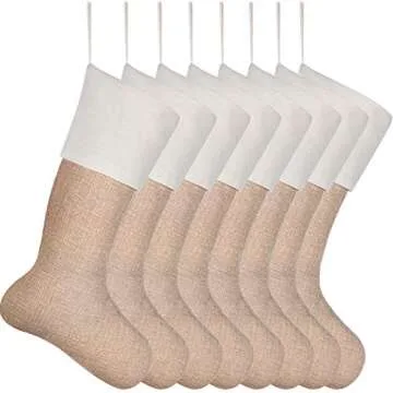 Sunshane Burlap Christmas Stockings for DIY Decor