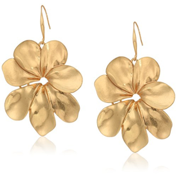 Robert Lee Morris Women's Sculptural Flower Gold Drop Earrings, One Size