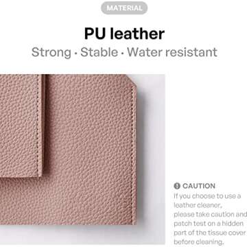 carrotez Tissue Box Cover, [Refined] Modern PU Leather Rectangular Tissue Box Holder - Decorative Ho...