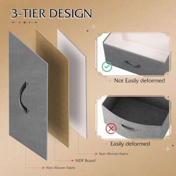 WLIVE Tall Dresser for Bedroom, Fabric Dresser Storage Tower, Dresser & Chest of Drawers Organizer Unit with 11 Drawers, Storage Cabinet, Hallway, Closets, Steel Frame, Wood Top