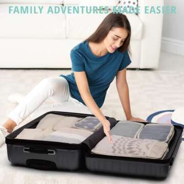 See Through Expandable Compression Packing Cubes, Mesh Travel Packing Cubes for Suitcases, Lightweig...
