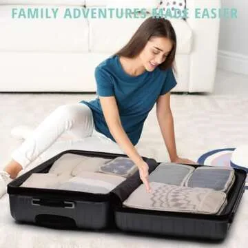 See Through Expandable Compression Packing Cubes, Mesh Travel Packing Cubes for Suitcases, Lightweig...
