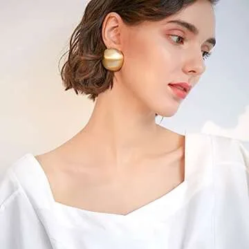 Half Ball Dome Stud Earrings 925 Sterling Silver Post Pin for Women Hypoallergenic Gold Plated Round Moon Post Studs Minimalist Fashion Boho Festival Ornament Jewelry