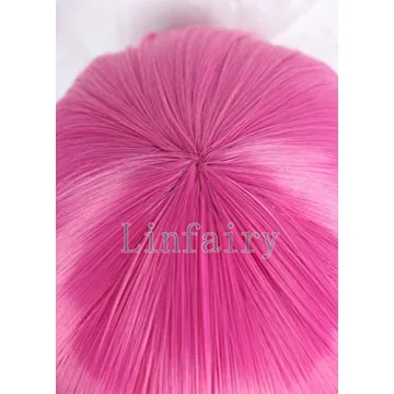 Anime Hot Pink Long Hair Wig for Cosplay and Halloween