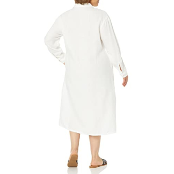 The Drop Women's Fiona Relaxed Linen Midi Dress in White