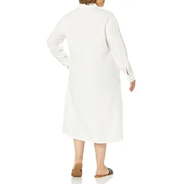 The Drop Women's Fiona Relaxed Linen Midi Dress in White