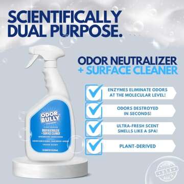 Whip-It Odor Bully Instant Odor Neutralizer Spray - Stain Remover and Odor Eliminator for Home and C...