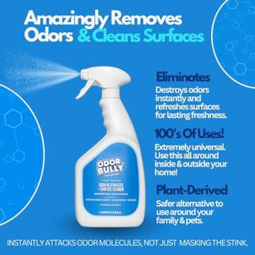 Whip-It Odor Bully Instant Odor Neutralizer Spray - Stain Remover and Odor Eliminator for Home and Car in One - 32oz