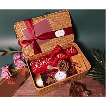 DOKOT Seagrass Storage Basket with Lid for Home Organizing