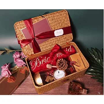 DOKOT Seagrass Storage Basket with Lid for Home Organizing