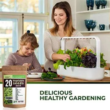 20 Vegetable Seeds Variety - USA Grown for Indoor or Outdoor Garden - Heirloom and Non GMO - Tomatoes, Zucchini, Peppers, Eggplant, Carrot, Cauliflower, Pumpkin, Celery, Radish and More