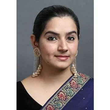 Bindhani Long Tassel Golden Chain With Indian Bahubali Jhumki Earrings For Women