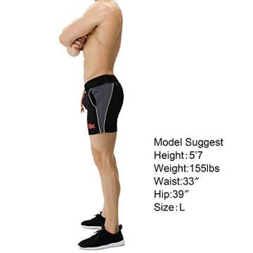 BROKIG Men's 5" Gym Bodybuilding Shorts Running Workout Lightweight Shorts Elastic Waistband with Po...