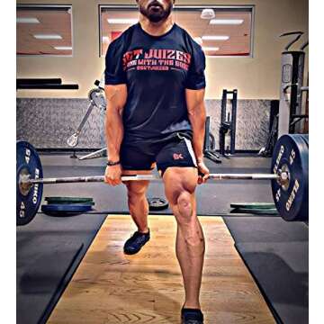 BROKIG Men's 5" Gym Bodybuilding Shorts Running Workout Lightweight Shorts Elastic Waistband with Pockets (Large, Classic Black)