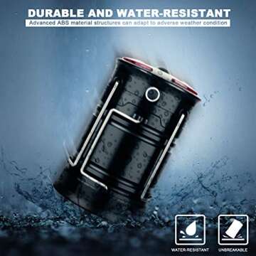 2 Pack Lantern Camping Essentials Lights, Led Flashlight for Power Outages, Tent Lights for Emergency, Survival Gear and Supplies for Hurricane, Rechargeable and Battery Powered Operated Lamp