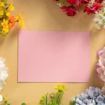 100 Pack Thick Paper Cardstock Blank Heavy Cards Stock for Invitations, Greeting Cards Making, Postcards, Photos, 250GSM Thick Paper (Pink, 4x6 inches)