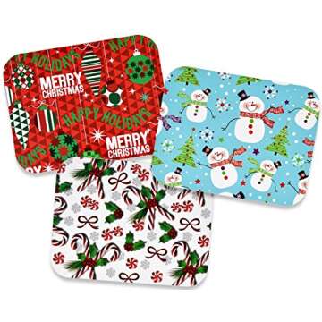 Gift Boutique 36 Count Christmas Tin Foil Containers with Lid Covers For Cookies in 3 Holiday Design...