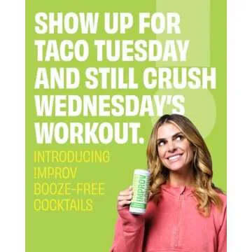 IMPROV Non-Alcoholic Craft Cocktails, Lime Margarita Mocktail, Vegan, Gluten Free, Zero Proof, Ready To Drink or as a Drink Mixer, 12oz Cans (4-Pack)