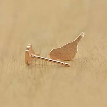 Joseph Brothers Sterling Silver Cute Birds Studs Earrings for Women, Rose Gold Plated