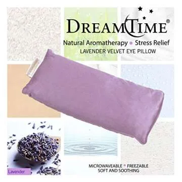 DreamTime Weighted Eye Pillow, Flaxeed Filling with Lavender Aromatherapy, Herbal Face and Sleep Mask, Cold Therapy, Soft Silky Spa Pillow for Relaxation and Meditation, Purple