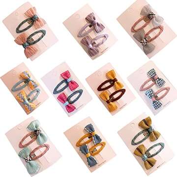 Girls Toddler Hair Clips, Colorful Design Butterfly, 20 Pcs, Hair Bow Accessories For Styling, Non-S...