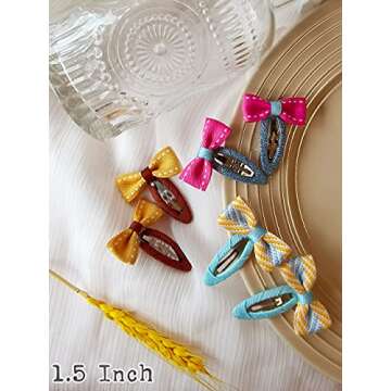 Girls Toddler Hair Clips, Colorful Design Butterfly, 20 Pcs, Hair Bow Accessories For Styling, Non-Slip Snap Clips, Tidy Up Messy Hair, 2-Inches and 1.5-Inches, Soft And Durable Materials, Pinzas Para El Cabello Para Niñas
