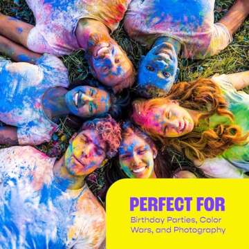 Chameleon Colors 70g Individual Color Powder Packs - 15 Pack - 15 Vibrant Colors - Non-Toxic & Gluten-Free - Great for Holi, Color Wars, Fun Run, Gender Reveal, Summer Camp & More