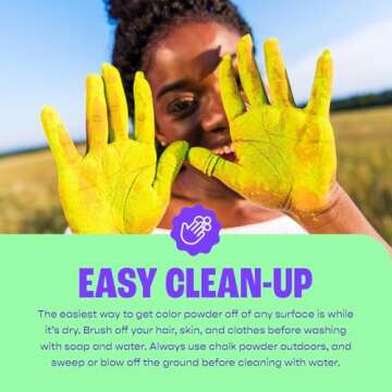 Chameleon Colors 70g Individual Color Powder Packs - 15 Pack - 15 Vibrant Colors - Non-Toxic & Gluten-Free - Great for Holi, Color Wars, Fun Run, Gender Reveal, Summer Camp & More