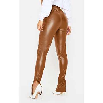 HLSIN Women's Pleated PU Leather Pants for Chic Outfits